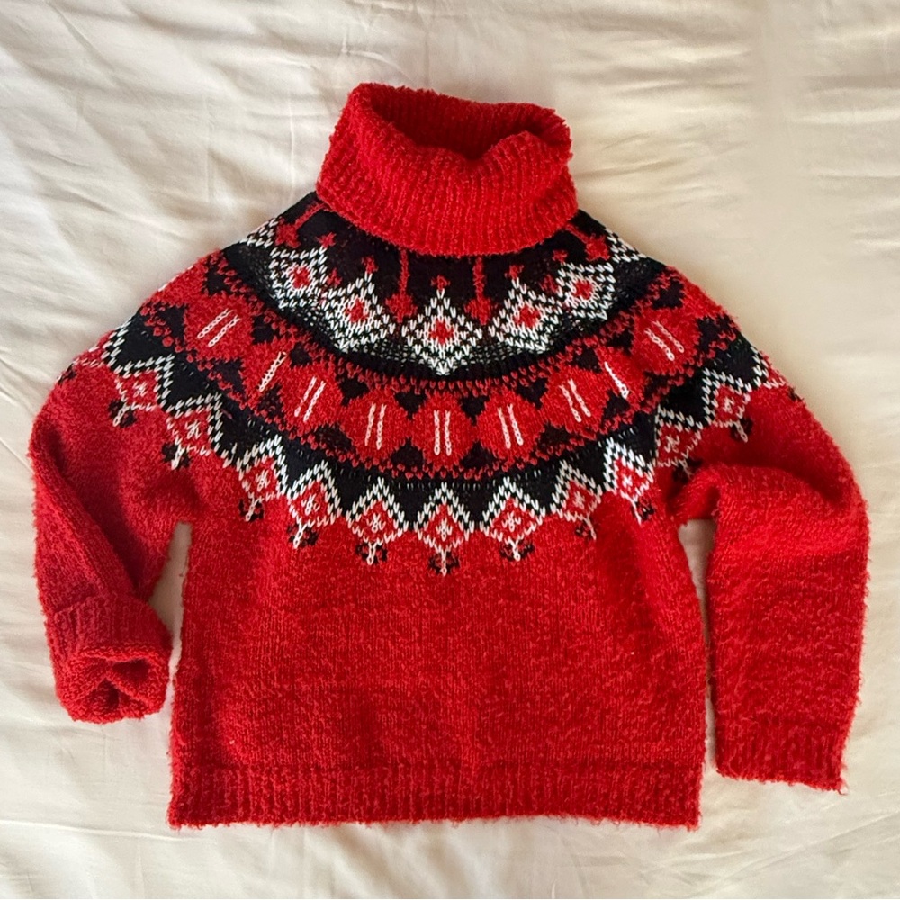 VICI Cressa Turtleneck Fair Isle Abstract Sweater